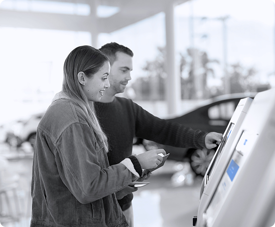 Customer completing the dealership purchase process using TDC dealership compliance software